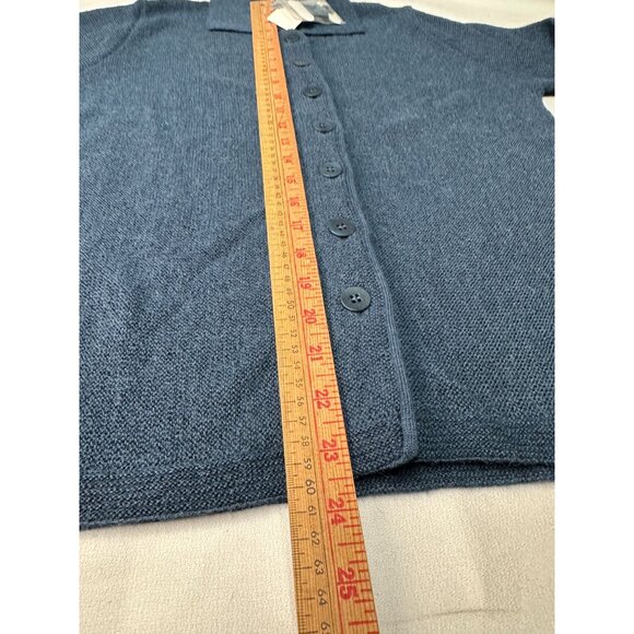 Peruvian Connection Womens Alpaca Knit Cardigan Small Indigo Blue Button-Down - Picture 5 of 8